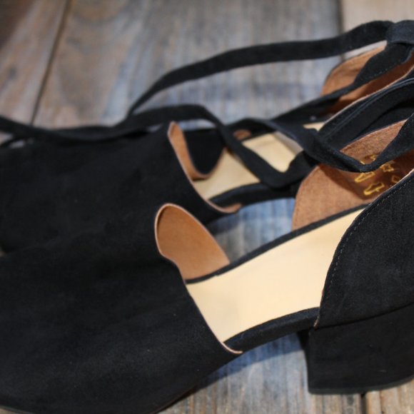 HUDSON LONDON Black Suede Metta City Wrap Heels Sandals NEW EU 37 US 6.5 - Picture 6 of 12